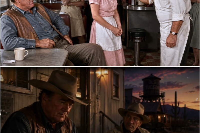 John Wayne Heard a Waitress Begging Not to Be Fired in Tucson 1957 — Seconds Later, the Entire Diner