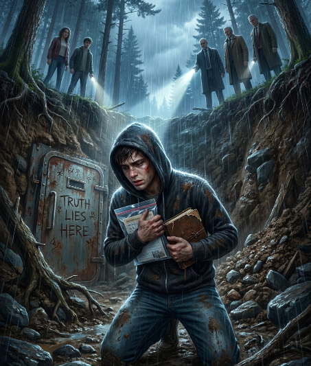 Abandoned by his close friends in the deep forest during a nighttime camping trip because of a cruel prank — While seeking shelter from the rain at the end of a landslide, the college student stumbles upon a “dark secret” from ten years ago belonging to their parents.