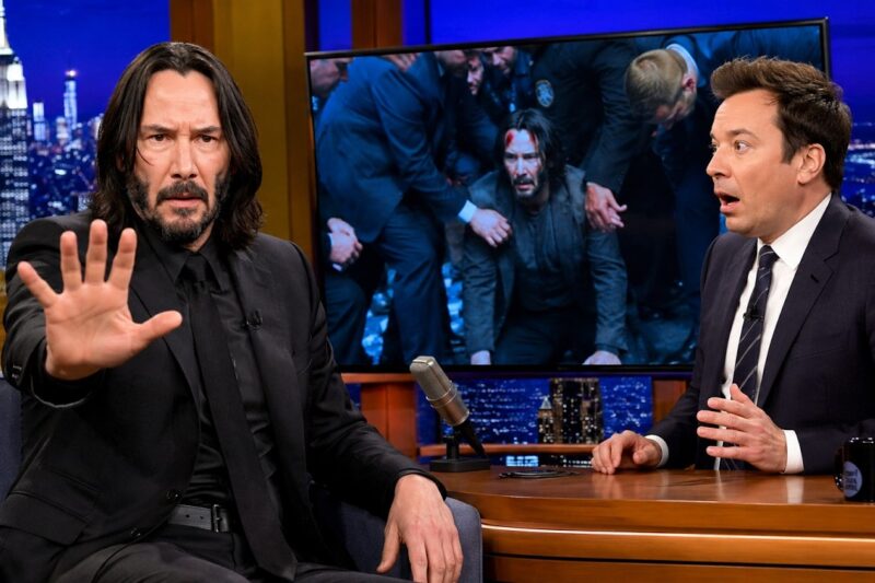 A Shocking Photo Appears on Screen—Then Keanu Reeves Suddenly Stops the Interview with Jimmy Fallon