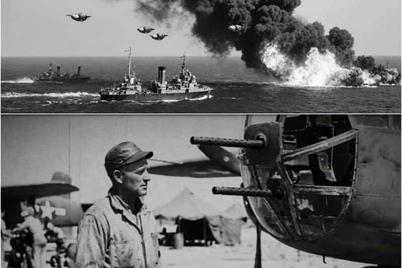 Japan’s Convoy Wiped Out in 15 Minutes by B-25 Gunships That Turned the Sea Into Flames!