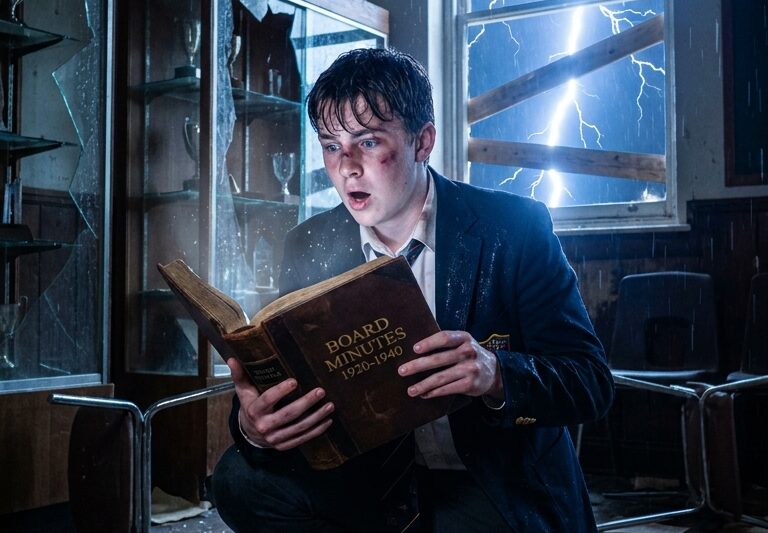 Expelled from school due to the slanderous accusations of the student council president, the male student hid in the abandoned school’s history room — there, a notebook hidden under a cupboard contained evidence that forced the principal to resign overnight.
