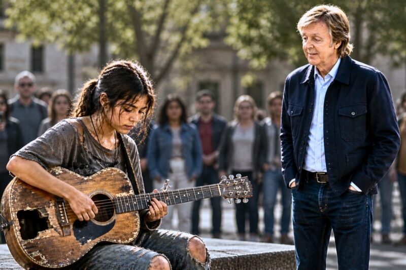 Poor Teen Girl Played The Beatles’ Most Famous Song on Broken Guitar — Paul McCartney Froze!