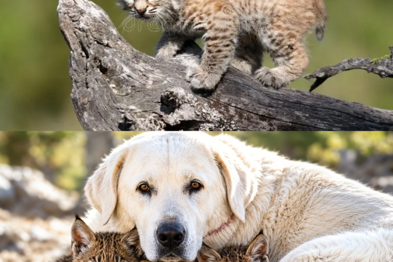 GIANT GENTLE DOG Becomes MOM to TINY BOBCAT BABIES Their Bond Will MELT Your Heart