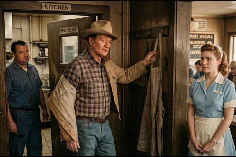 John Wayne Had Empty Pockets When A Nursing Student Lost Her Job, 1958 — Then He Grabbed An Apron