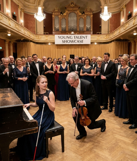 They Mocked the Blind Girl’s Music — Then the Legendary Conductor Knelt and Called Her Master