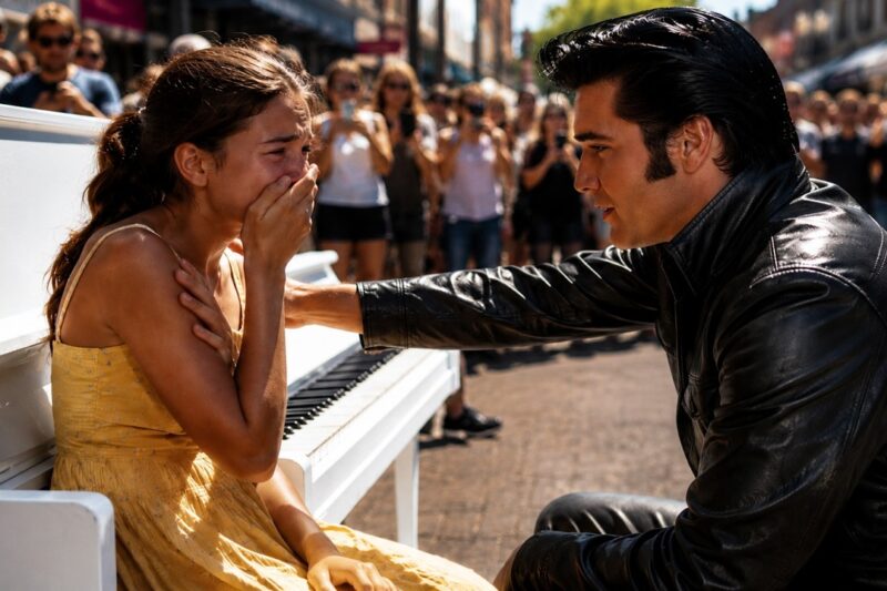 ELVIS PRESLEY STOPPED FOR A GIRL SELLING HER DEAD FATHER’S PIANO… Then THIS Happened”