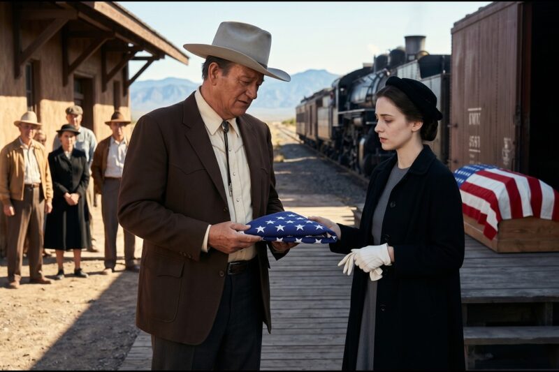 John Wayne Saw A War Widow Denied Her Husband’s Flag In Texas 1957 — Then He Carried It Home