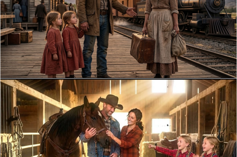 She Was Rejected at the Station… Then a Cowboy Whispered “My Twins Need a Mother Like You”