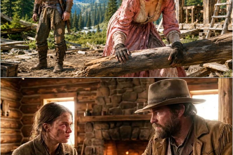 She Was Building Her Cabin One Log at a Time—the Mountain Man Watching Was a Widower