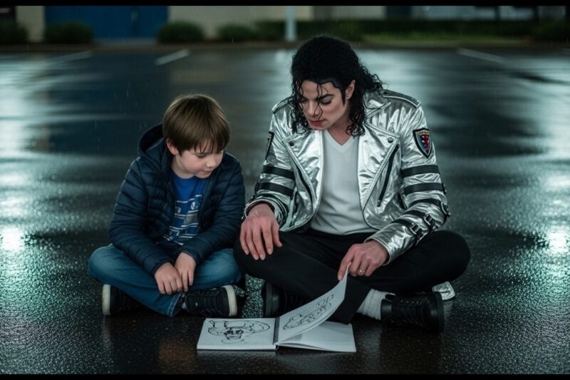 A Homeless Boy Drew MJ’s Portrait Outside the Studio — He Stopped His Car and CHANGED the Boy’s Life